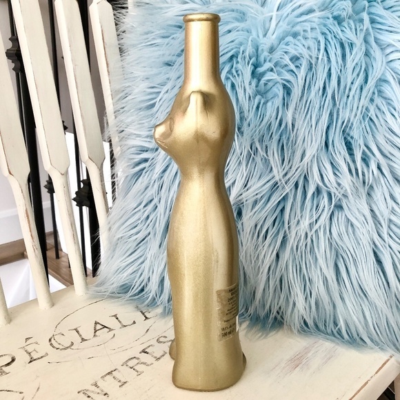 Happy Cat, Metallic Gold, 2007, Empty, Collector, Glass, Wine Bottle, 13" Tall - Picture 2 of 15